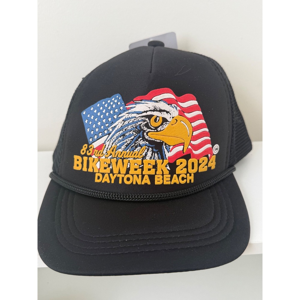 CSI Daytona Beach Bikeweek 2024 Trucker Hat Black 83rd Annual Eagle Snapback
